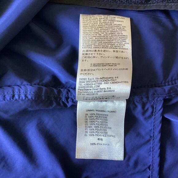 Diesel Zip Track Jacket - XL Navy Minimalist Lightweight Casual Streetwear $325 - Picture 11 of 11